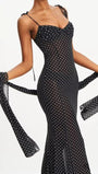 Odette Polka Dot Mesh Midi Dress - Fashion Pov