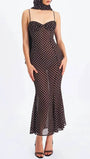 Odette Polka Dot Mesh Midi Dress - Fashion Pov