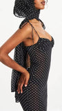 Odette Polka Dot Mesh Midi Dress - Fashion Pov