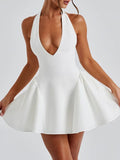 Olive Sleeveless Mini Dress - Fashion Pov