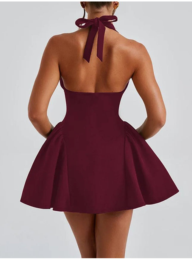 Olive Sleeveless Mini Dress - Fashion Pov