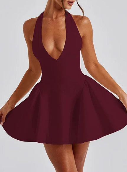 Olive Sleeveless Mini Dress - Fashion Pov