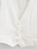 Olivia Button Cropped Sleeveless Chic Top - Fashion Pov