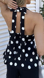 Ophelia Polka Dot Halter Blouse - Fashion Pov