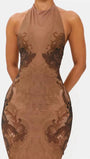 Oriana Floral Mesh Halter Maxi Dress - Fashion Pov