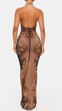 Oriana Floral Mesh Halter Maxi Dress - Fashion Pov
