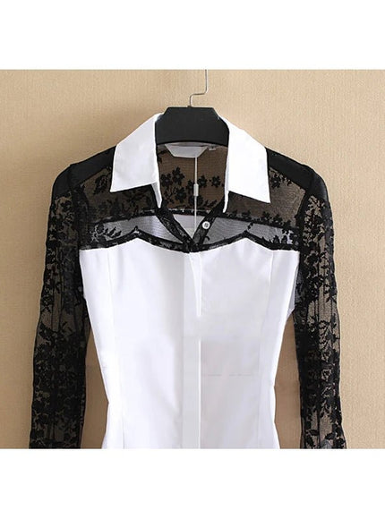 Paige Hollow Out Long Sleeve Shirt - Fashion Pov