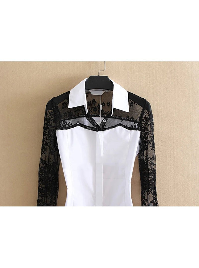 Paige Hollow Out Long Sleeve Shirt - Fashion Pov