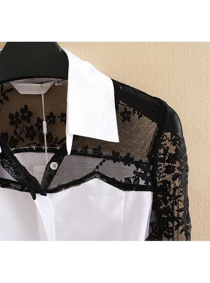 Paige Hollow Out Long Sleeve Shirt - Fashion Pov