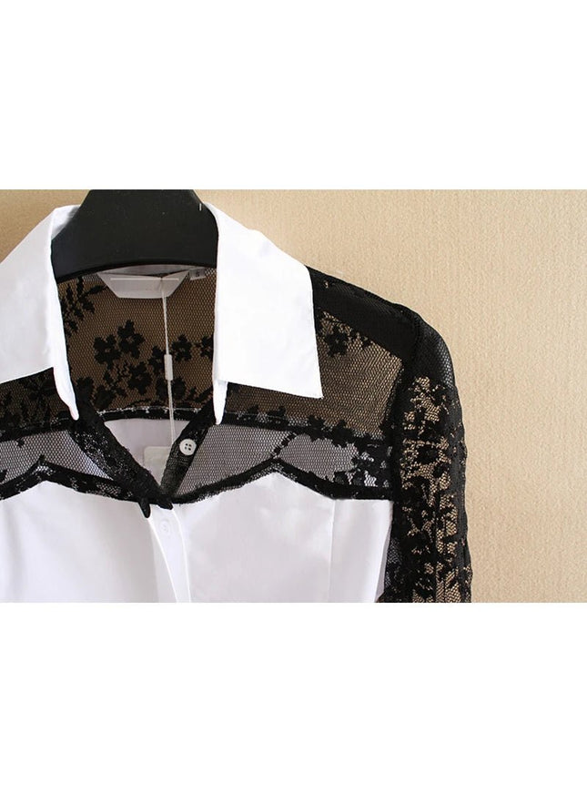 Paige Hollow Out Long Sleeve Shirt - Fashion Pov