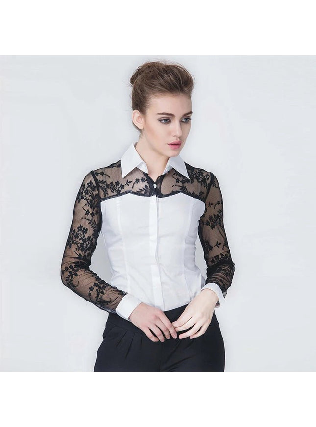Paige Hollow Out Long Sleeve Shirt - Fashion Pov