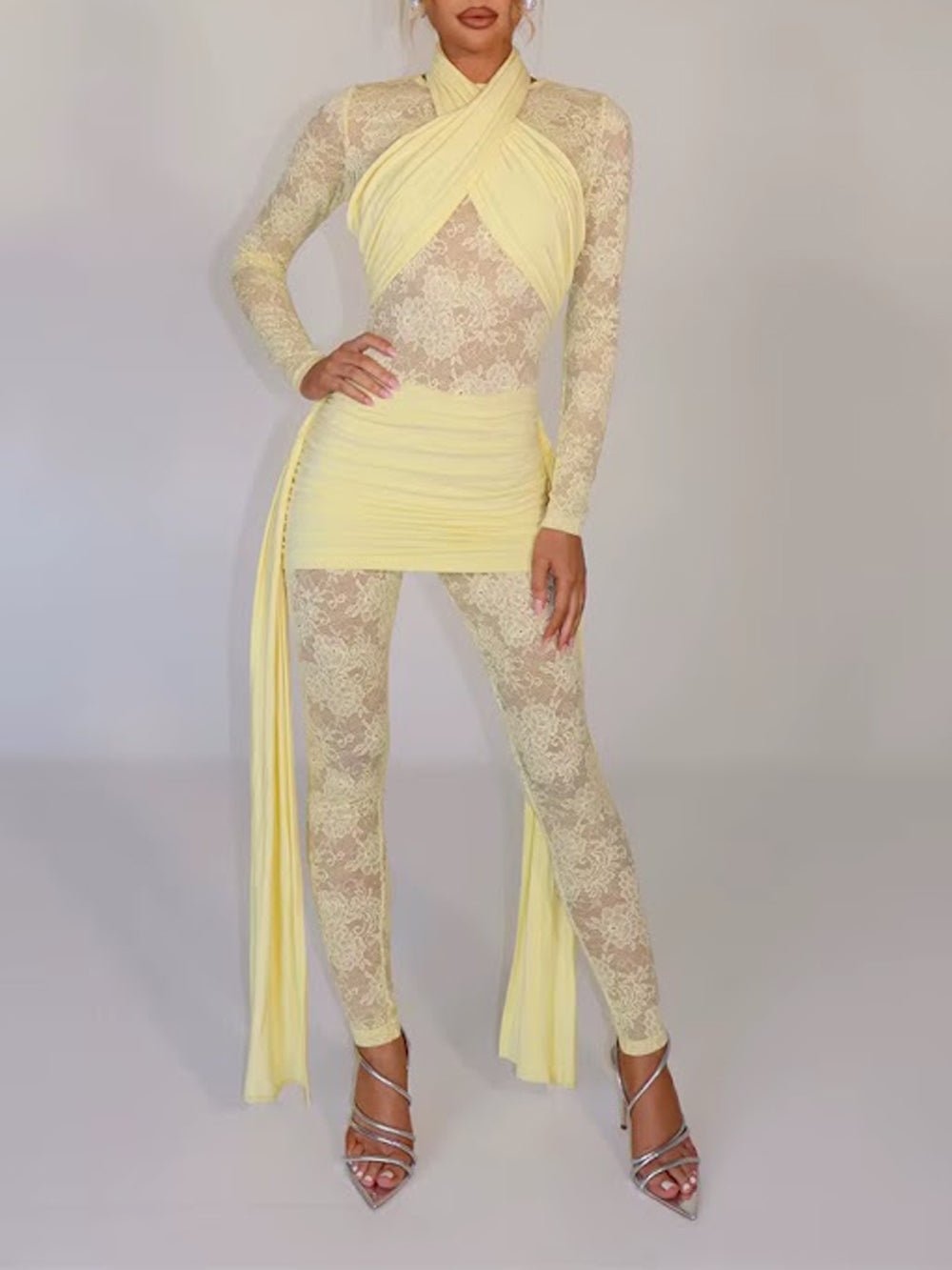 Paloma Lace Mesh Pants Set - Fashion Pov