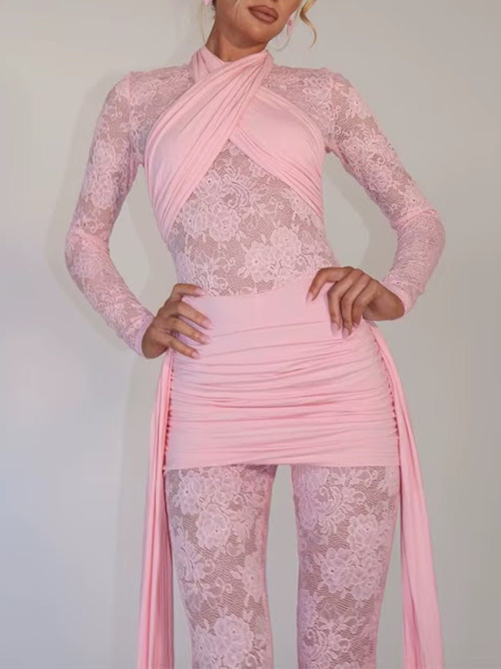 Paloma Lace Mesh Pants Set - Fashion Pov