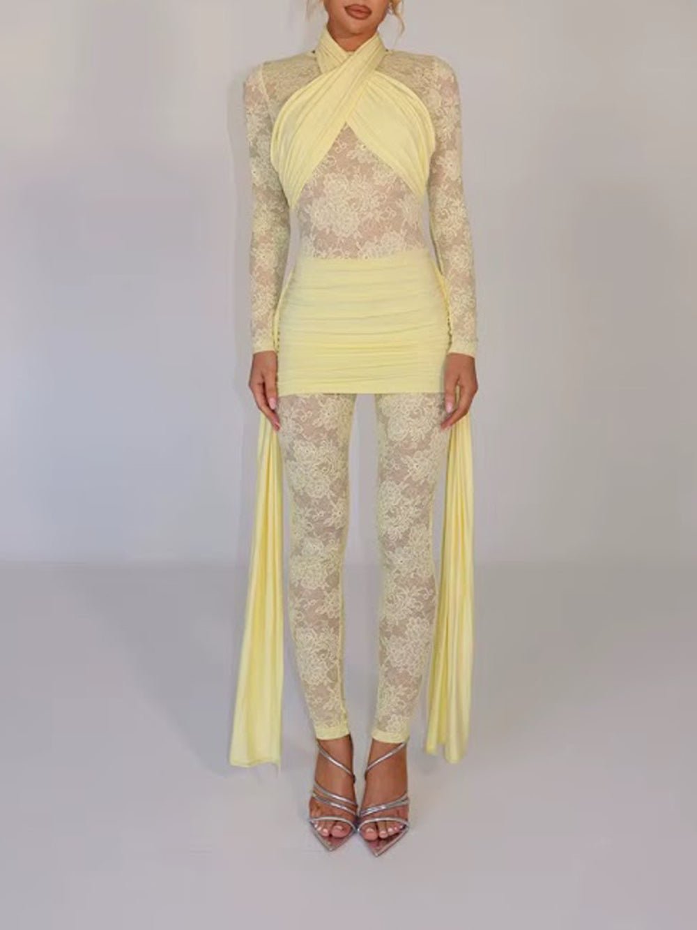 Paloma Lace Mesh Pants Set - Fashion Pov