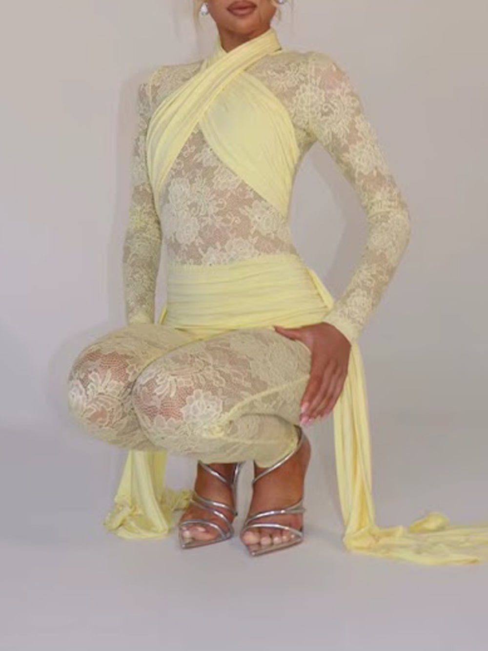 Paloma Lace Mesh Pants Set - Fashion Pov