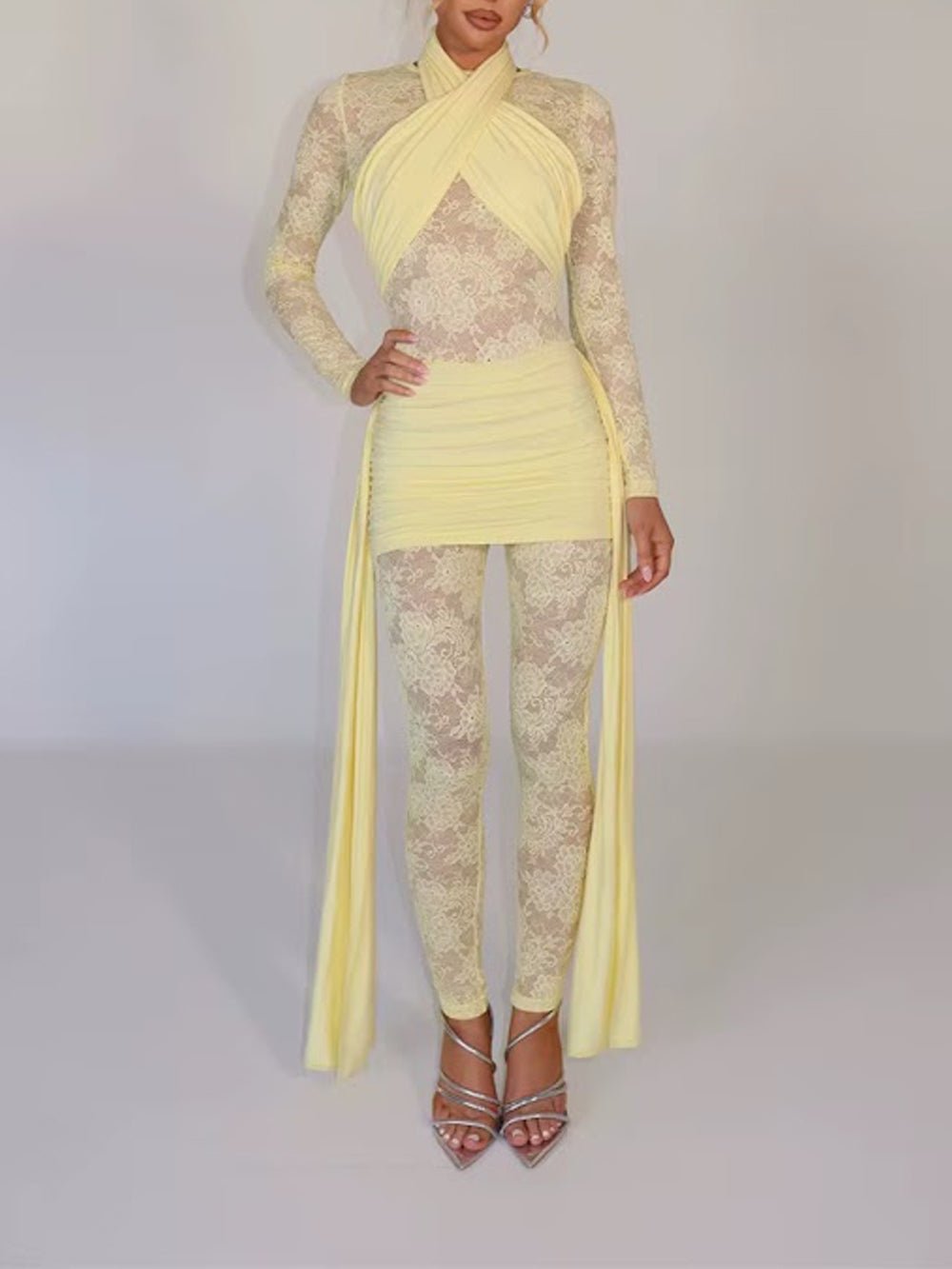 Paloma Lace Mesh Pants Set - Fashion Pov