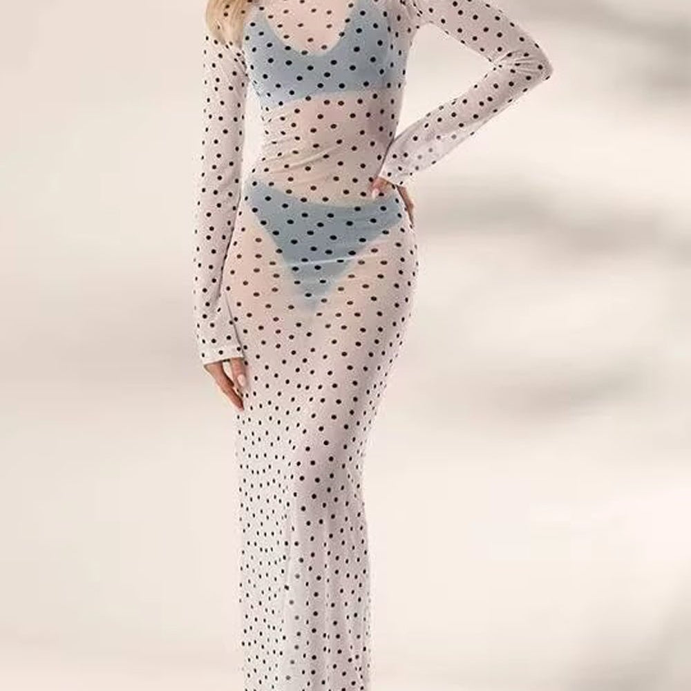 Paloma Mesh Swim Cover Maxi Dress - Fashion Pov