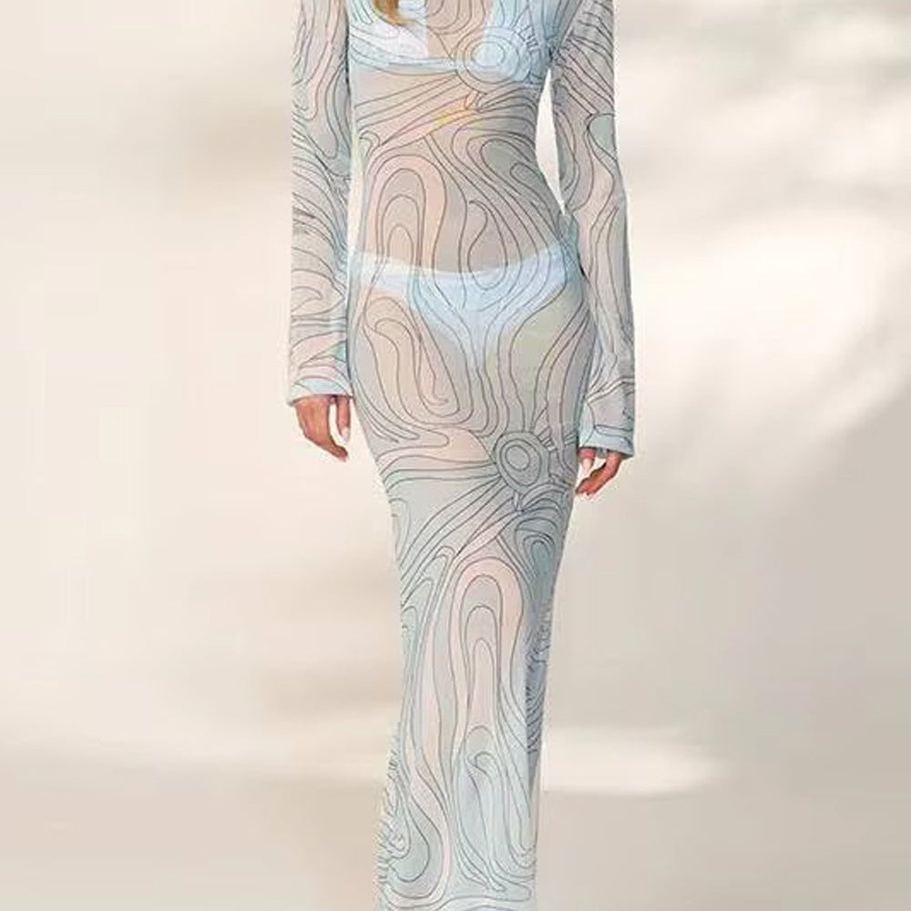 Paloma Mesh Swim Cover Maxi Dress - Fashion Pov