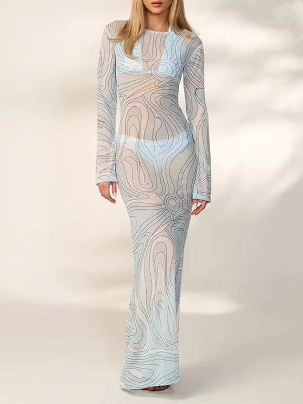 Paloma Mesh Swim Cover Maxi Dress - Fashion Pov