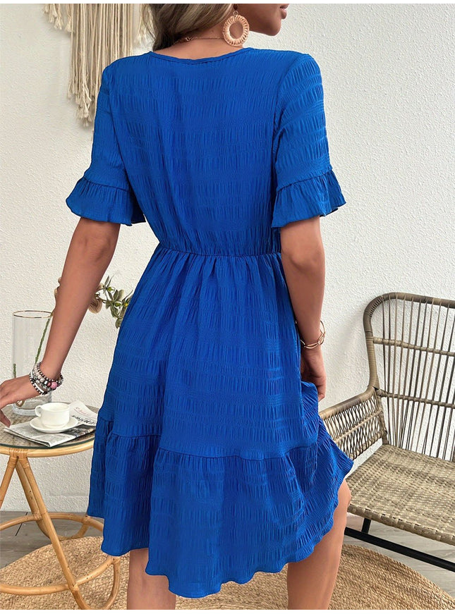 Parker Ruffle Hem Tiered Mini Dress - Fashion Pov