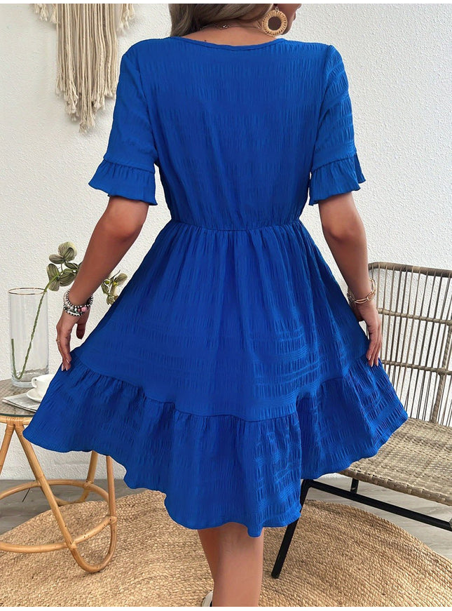Parker Ruffle Hem Tiered Mini Dress - Fashion Pov
