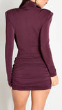 Petra Ruched Long Sleeve Mini Dress - Fashion Pov