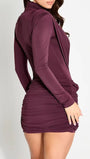 Petra Ruched Long Sleeve Mini Dress - Fashion Pov