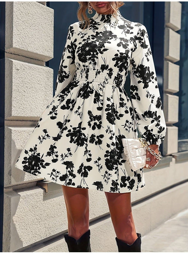 Peyton Floral Long Sleeve Mini Dress - Fashion Pov