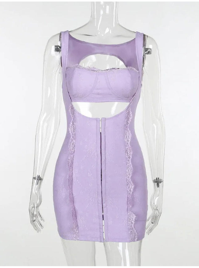 Peyton Hollow Out Backless Mini Dress - Fashion Pov