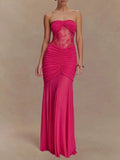 Rebecca Backless Off Shoulder Maxi Dress