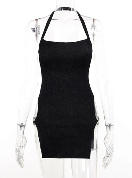Remi Backless Circle Split Mini Dress - Fashion Pov