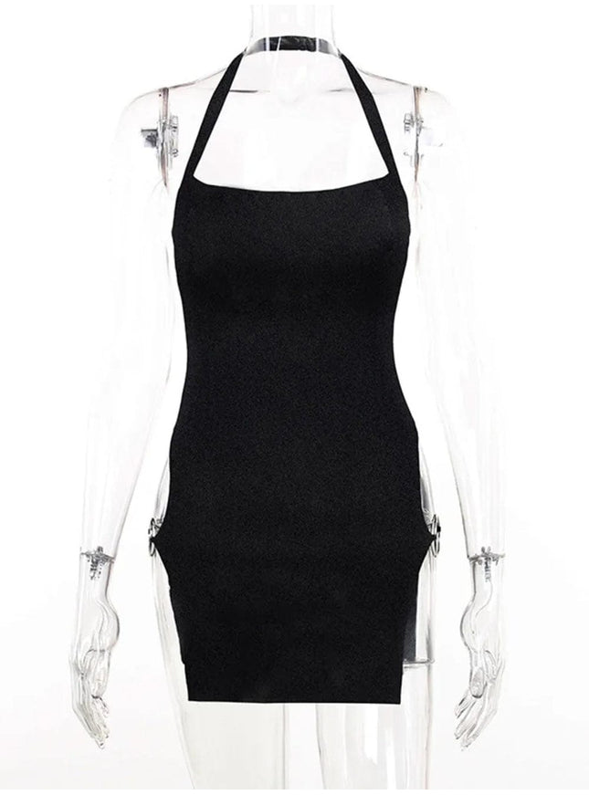 Remi Backless Circle Split Mini Dress - Fashion Pov