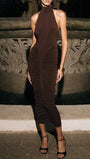 Renee Turtleneck Ruched Midi Dress - Fashion Pov