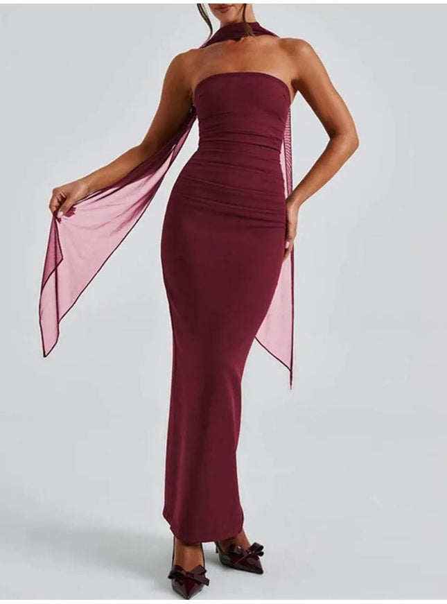 River Off Shoulder Backless Maxi Dress - Fashion Pov