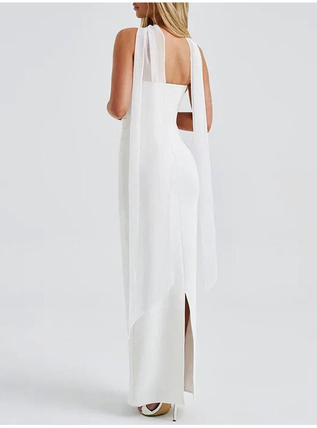 River Off Shoulder Backless Maxi Dress - Fashion Pov