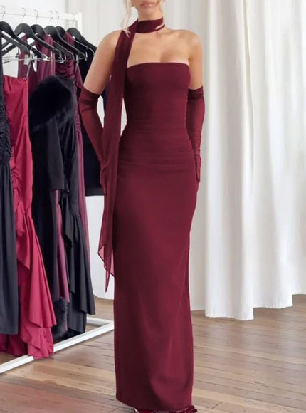 River Off Shoulder Backless Maxi Dress - Fashion Pov