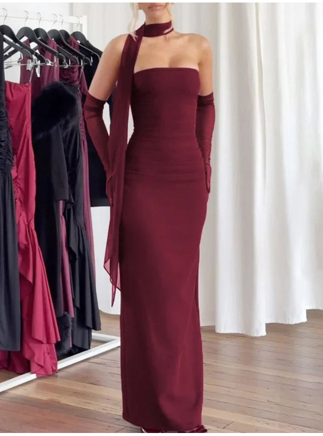 River Off Shoulder Backless Maxi Dress - Fashion Pov