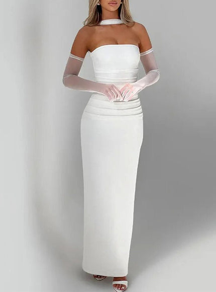 River Off Shoulder Backless Maxi Dress - Fashion Pov