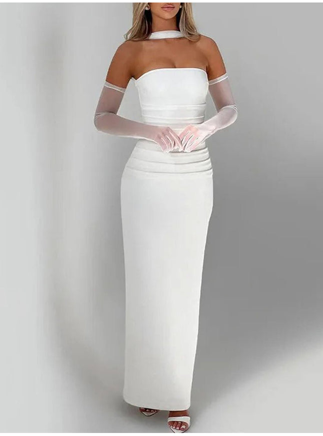 River Off Shoulder Backless Maxi Dress - Fashion Pov