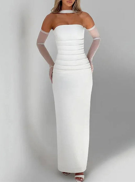 River Off Shoulder Backless Maxi Dress - Fashion Pov