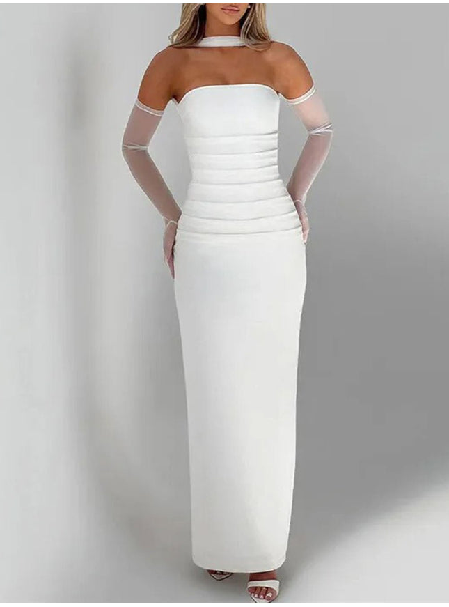 River Off Shoulder Backless Maxi Dress - Fashion Pov