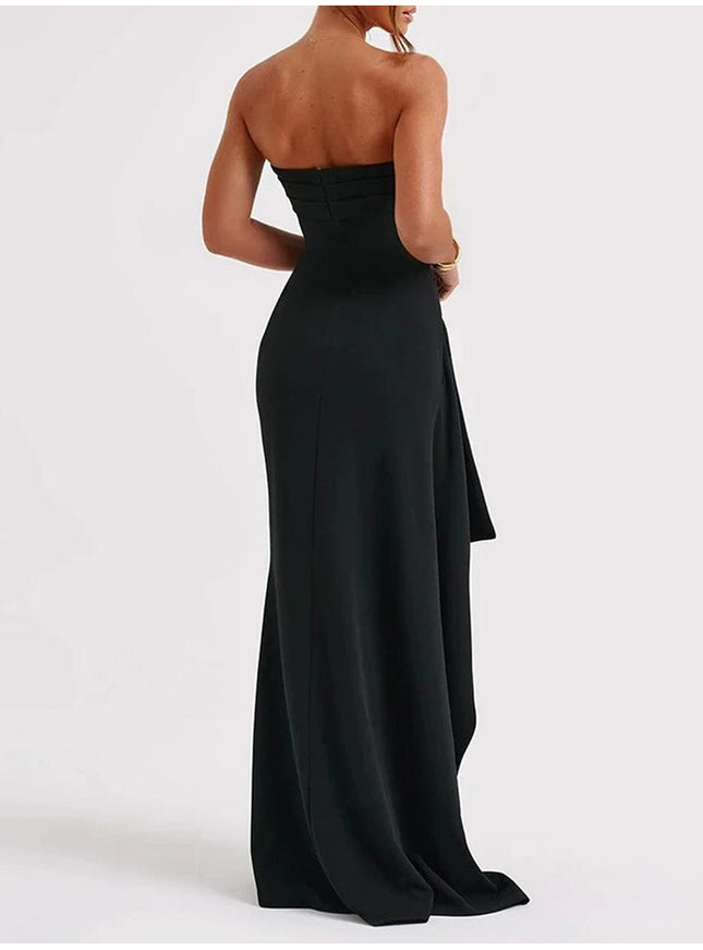 River Off Shoulder Strapless Backless Maxi Dress - Fashion Pov