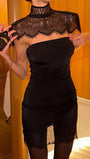 Romy Lace Yoke Mini Dress - Fashion Pov