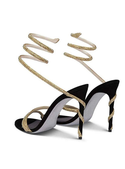 Rosalie Crystal Rhinestone Heel Shoe - Fashion Pov