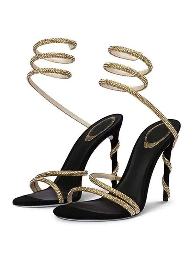Rosalie Crystal Rhinestone Heel Shoe - Fashion Pov