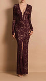 Rosalie Lace Plunge Gown Dress - Fashion Pov