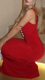 Rosalie Pearl Button Gown Dress - Fashion Pov