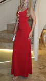 Rosalie Pearl Button Gown Dress - Fashion Pov