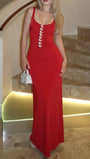 Rosalie Pearl Button Gown Dress - Fashion Pov