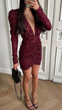 Rosalie Sparkle Ruched Mini Dress - Fashion Pov